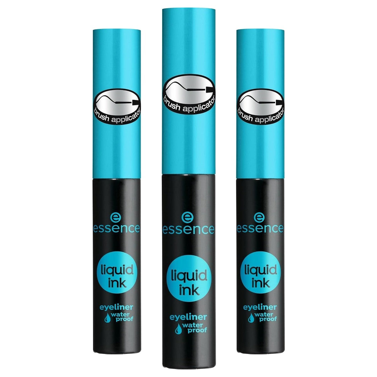 essence Liquid Ink Eyeliner waterproof nr. 01 zwart 3 ml - 3-pack