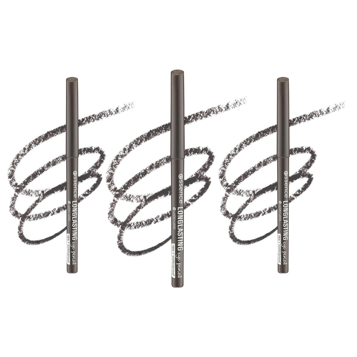 essence cosmetics Long-Lasting oogpotlood 20 lucky lead grijs - 3-pack