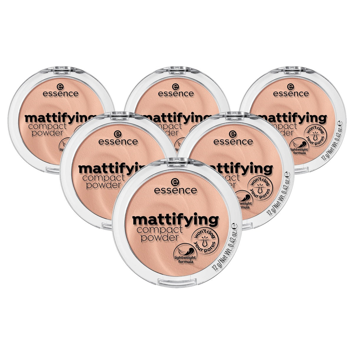 essence Mattifying Compact Powder nude 04 12 g - 6-pack