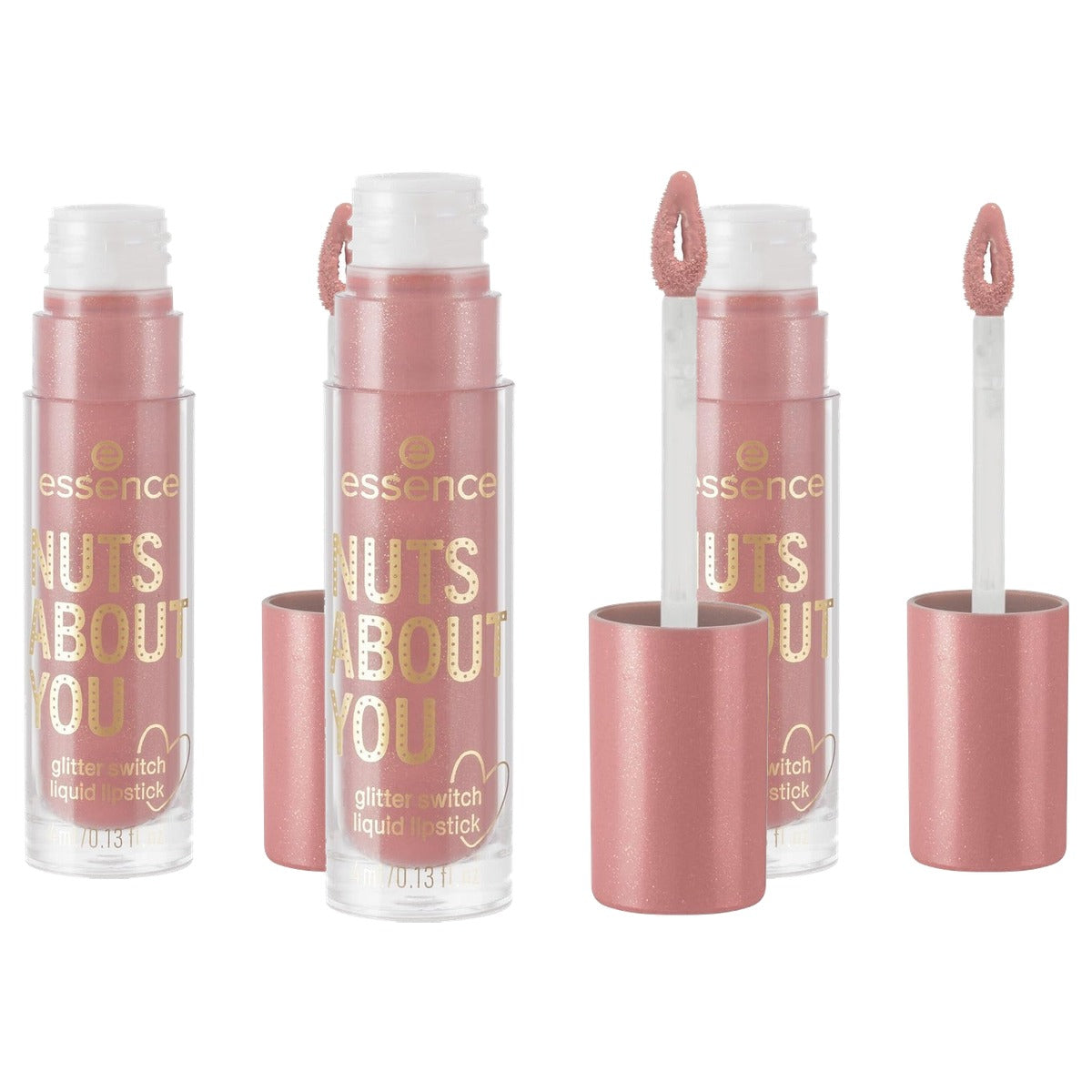 essence Nuts About You glitter switch liquid lipstick nr. 01 nude 4 g - 3-pack
