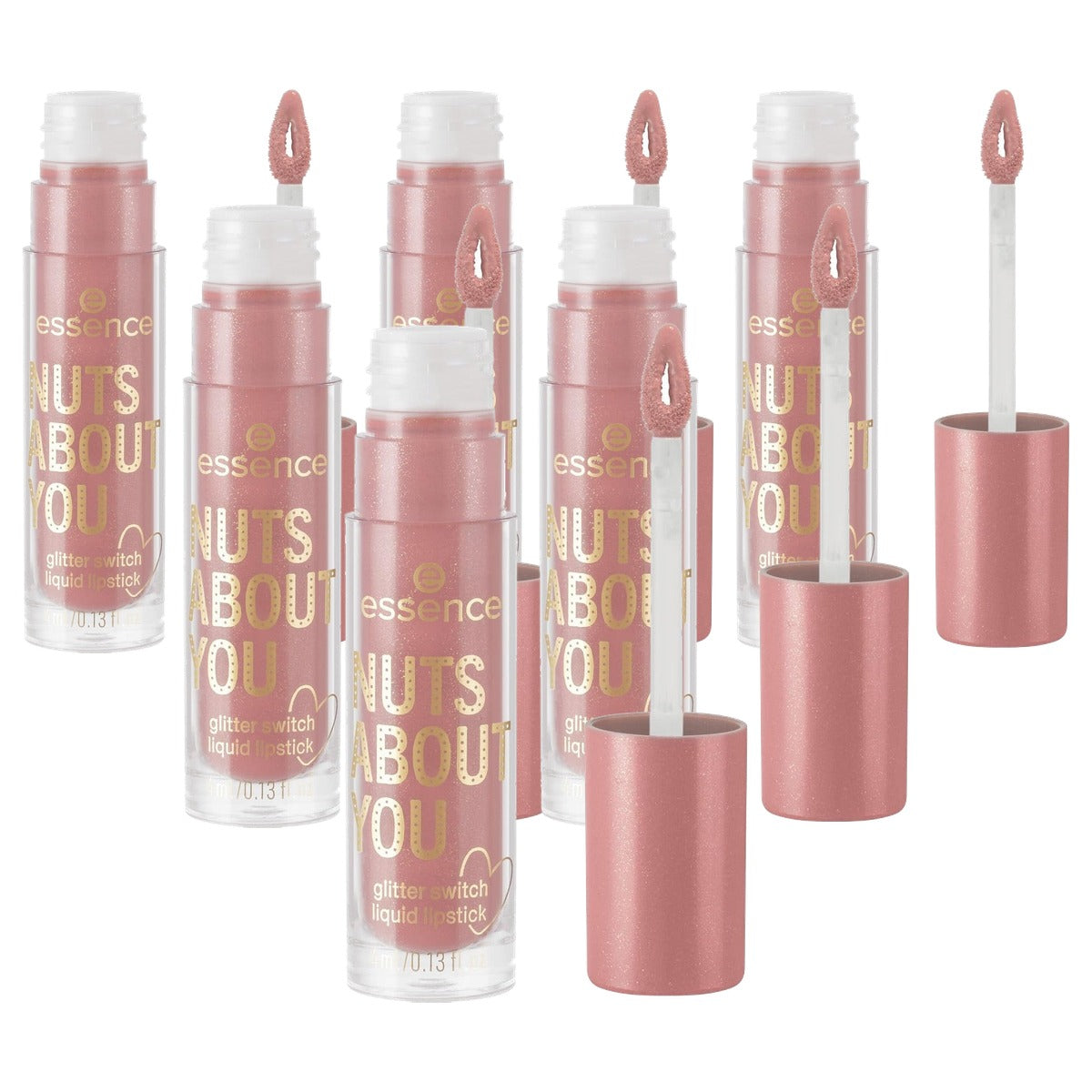 essence Nuts About You glitter switch liquid lipstick nr. 01 nude 4 g - 6-pack