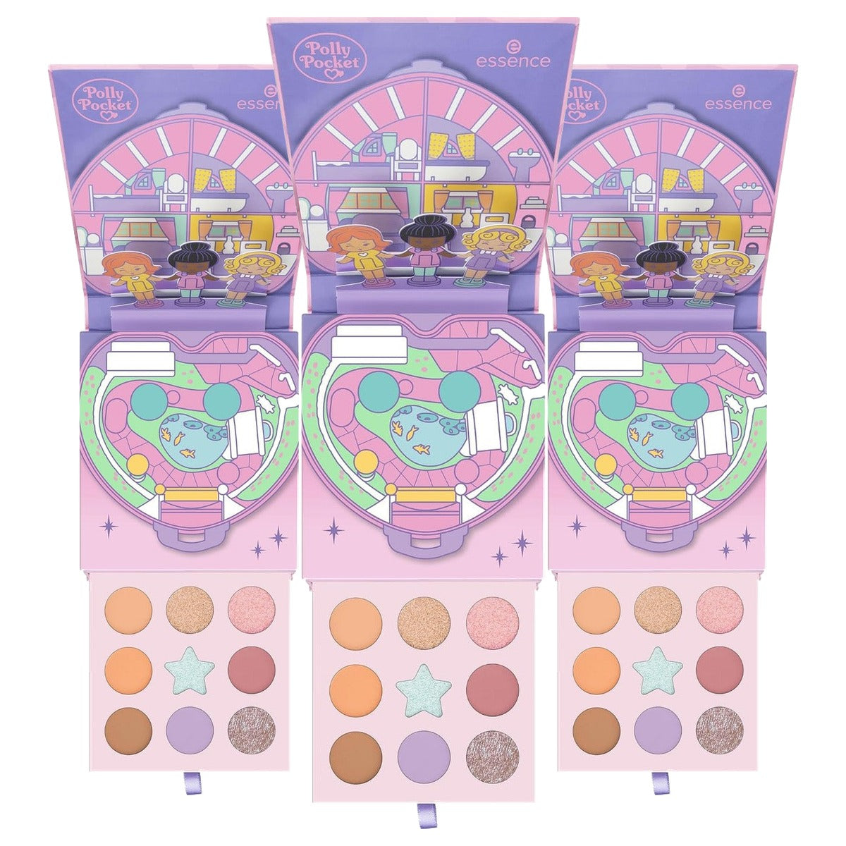essence Polly Pocket oogschaduwpalet nr. 01 meerkleurig 9 kleuren - 3-pack