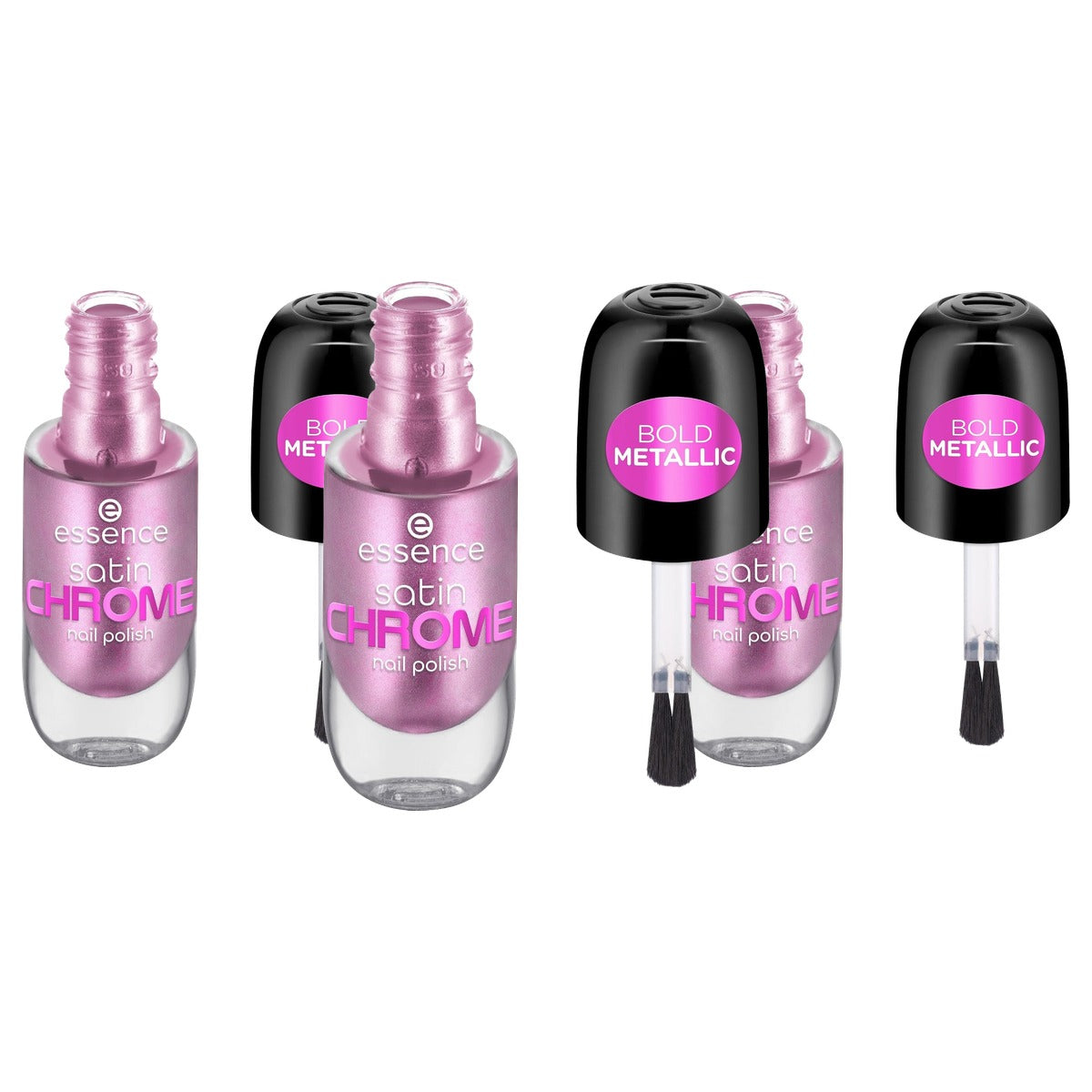 essence Satin Chrome nagellak nr. 02 roze - 3-pack