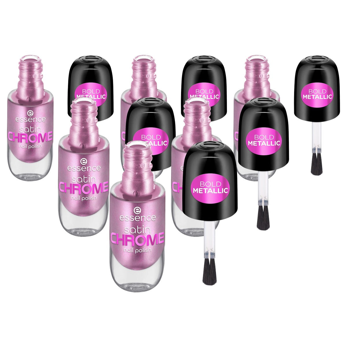 essence Satin Chrome nagellak nr. 02 roze - 6-pack