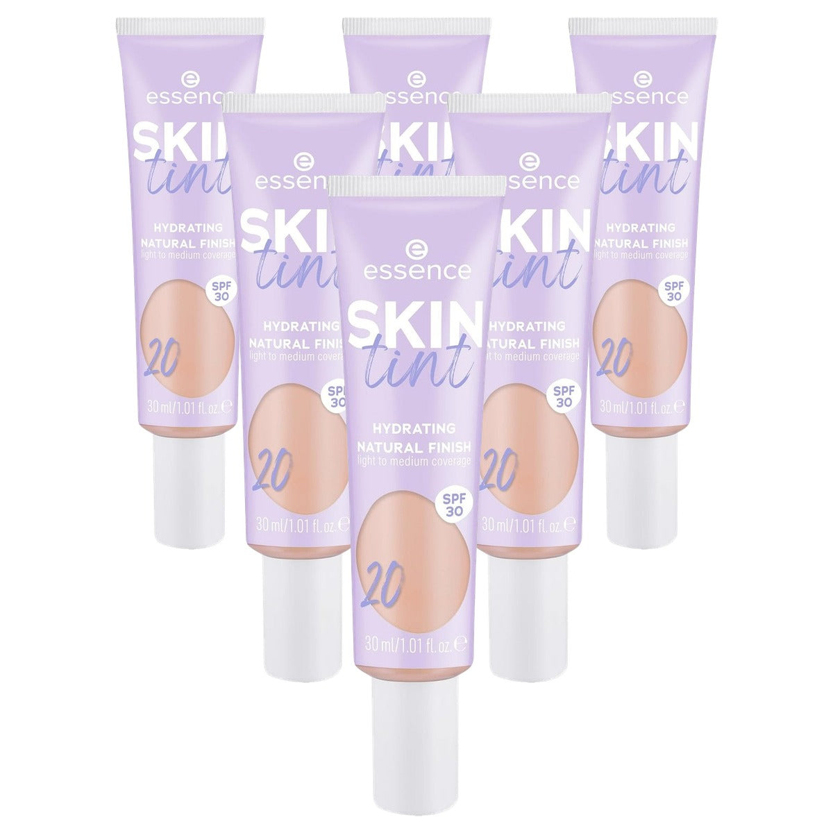 essence Skin Tint nr. 20 nude met SPF 30, 30 ml - 6-pack