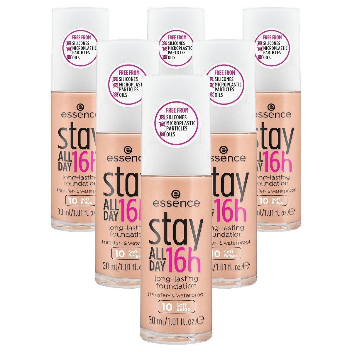 essence Stay All Day 16h langdurige foundation nr. 10 - 6-pack