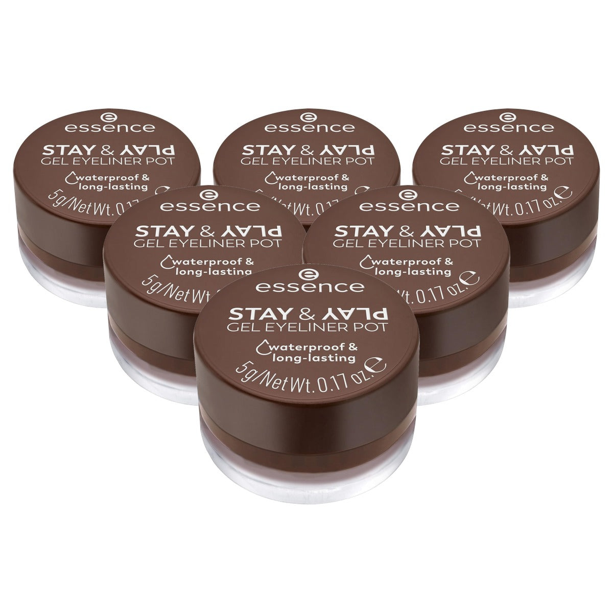 essence Stay & Play gel eyeliner pot nr. 02 bruin - 6-pack