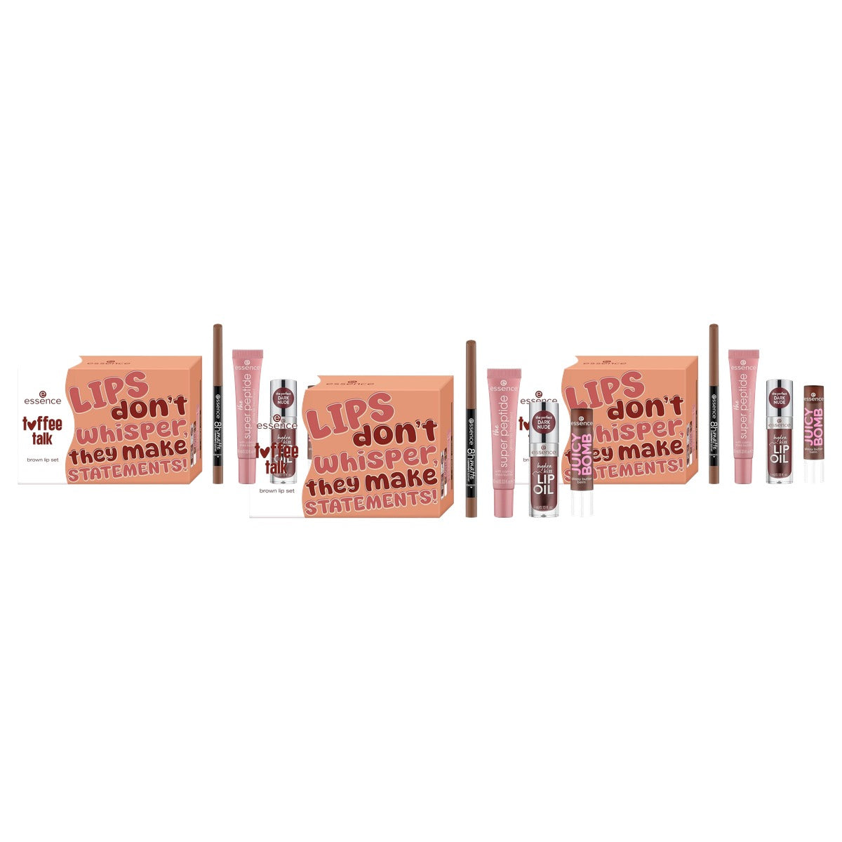 essence toffee talk brown lip set 01 Pout Au Chocolat - 3-pack