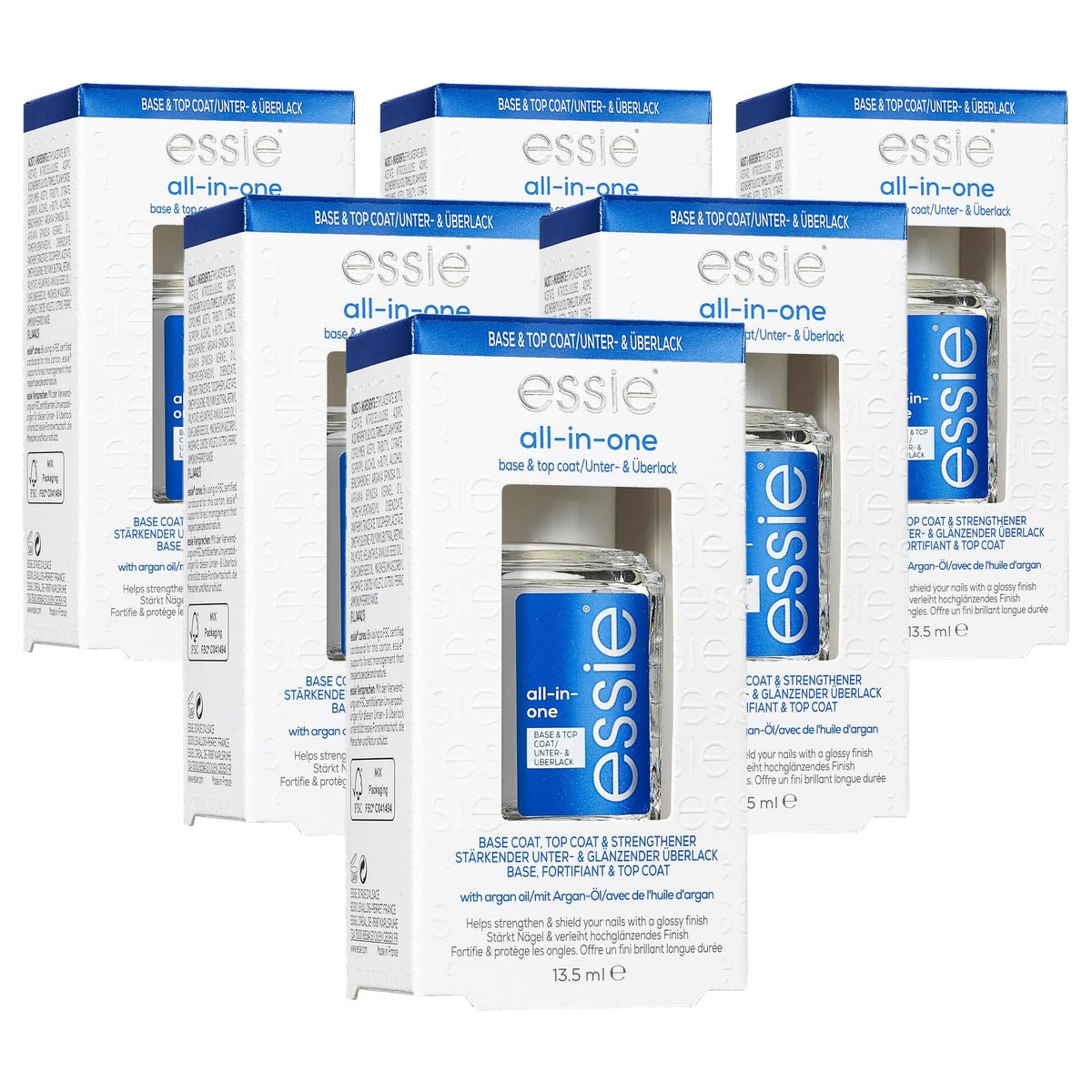 essie Base/Top Coat all-in-one helder 13,5 ml - 6 stuks
