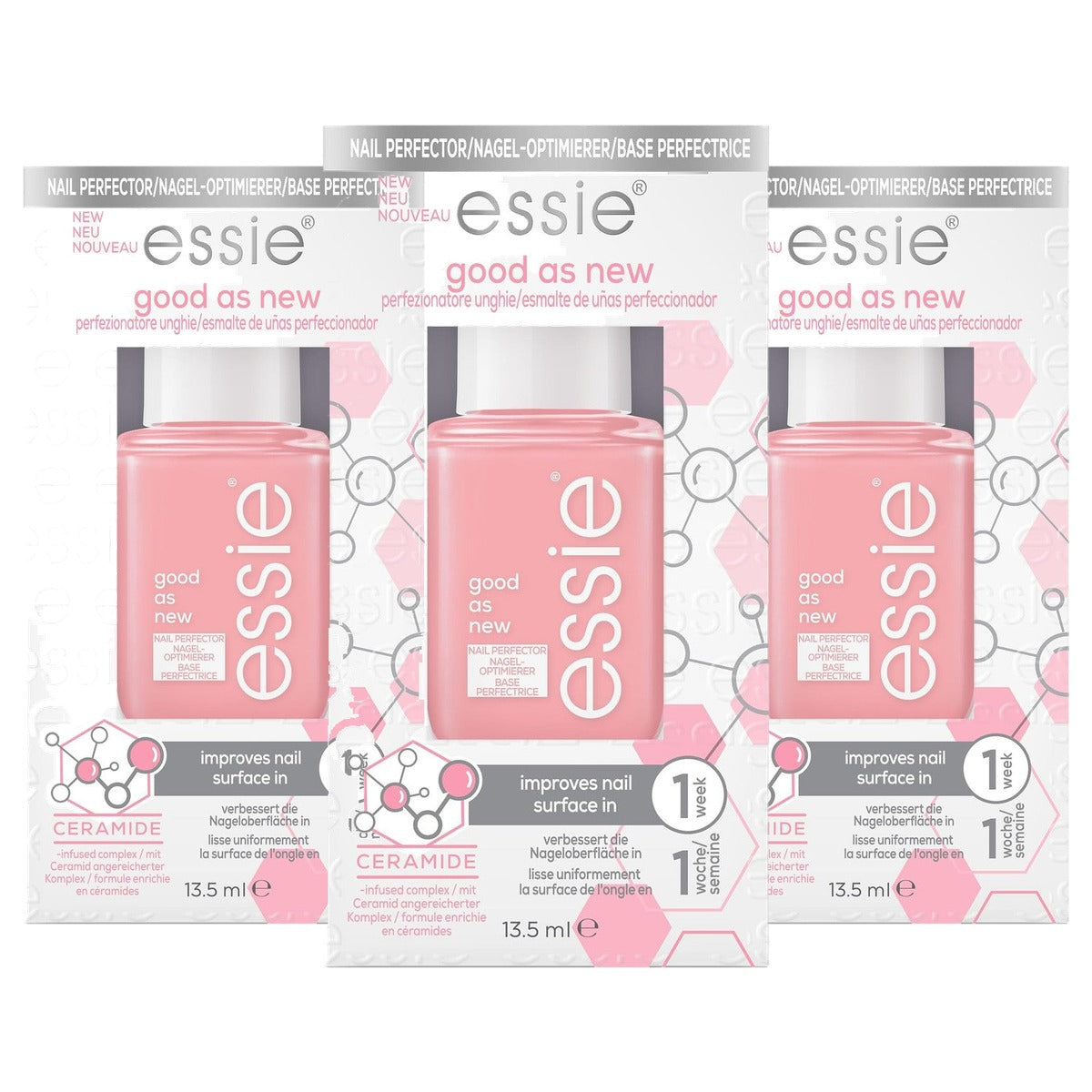 essie Good as New Nail Perfector Pink 13,5 ml - 3 stuks