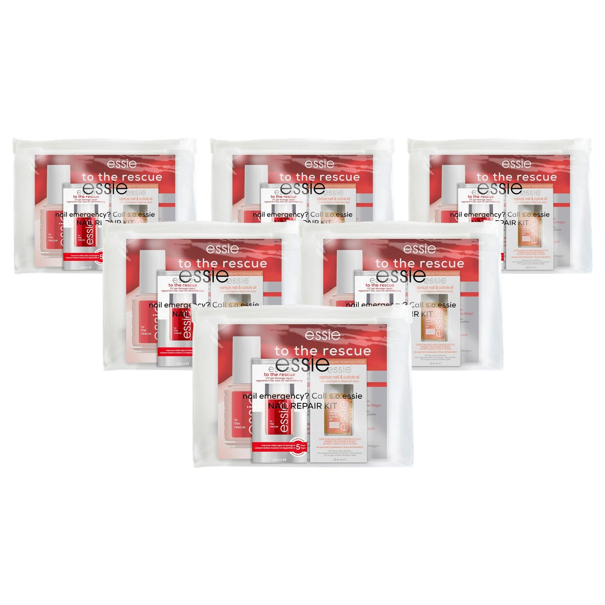 essie Nail Rescue Kit met nagelolie en nagellak - 6 stuks