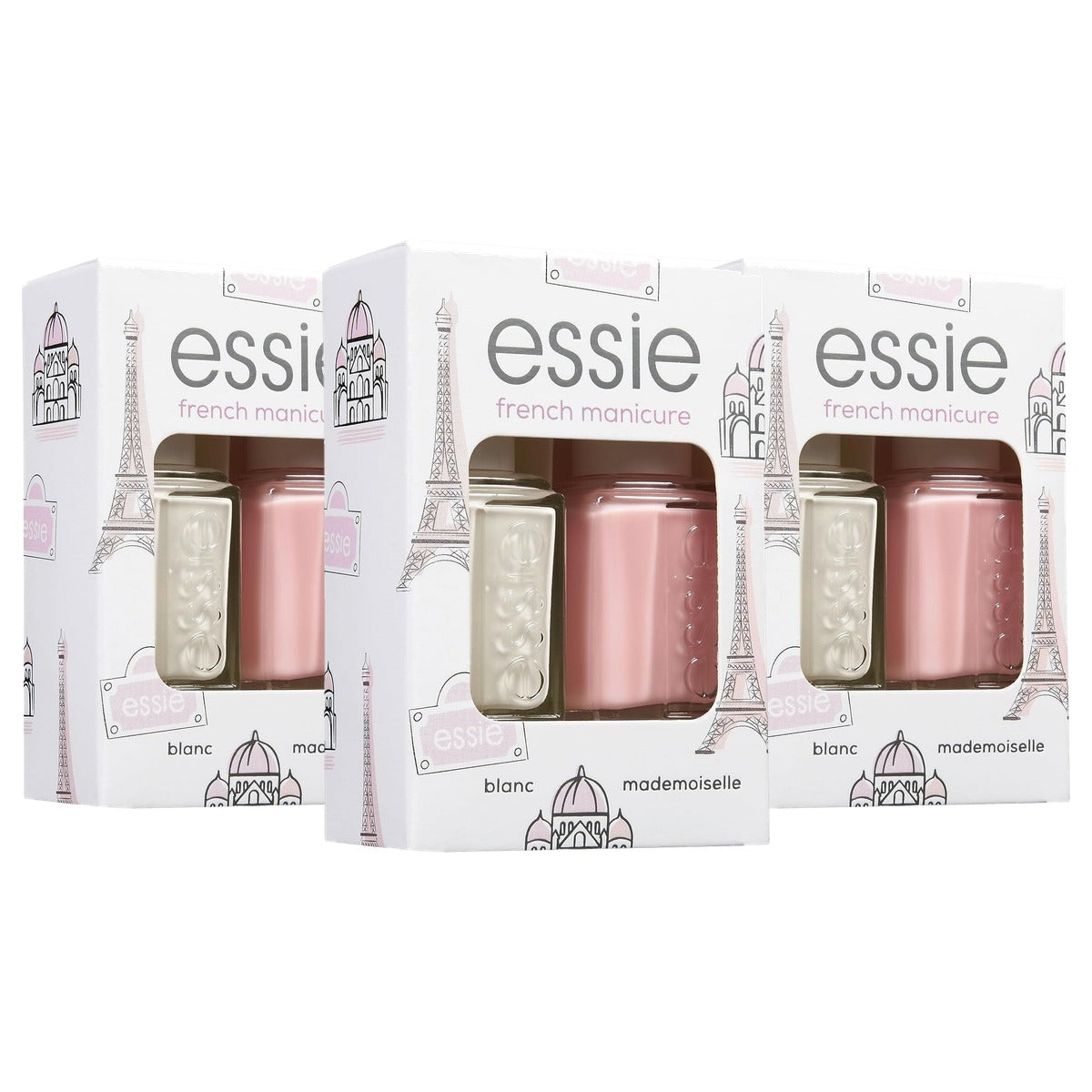 essie Nailart-set French manicure nr. 01 blanc & nr. 13 mademoiselle - 3 stuks
