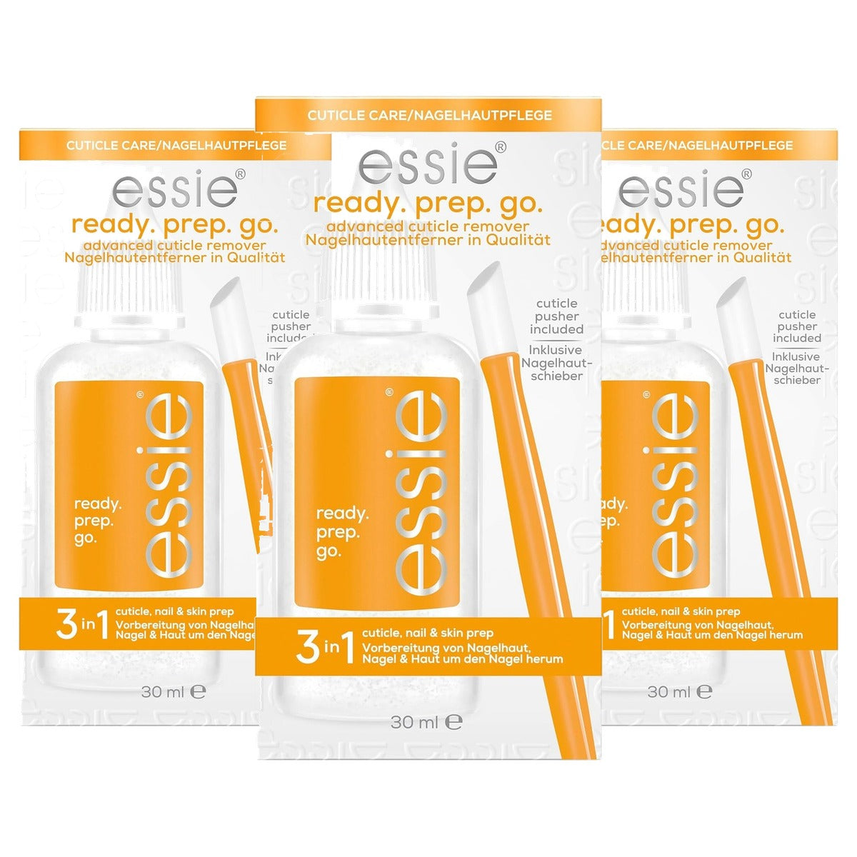 essie ready.prep.go. 3-in-1 nagelverzorgingsset 30 ml - 3 stuks