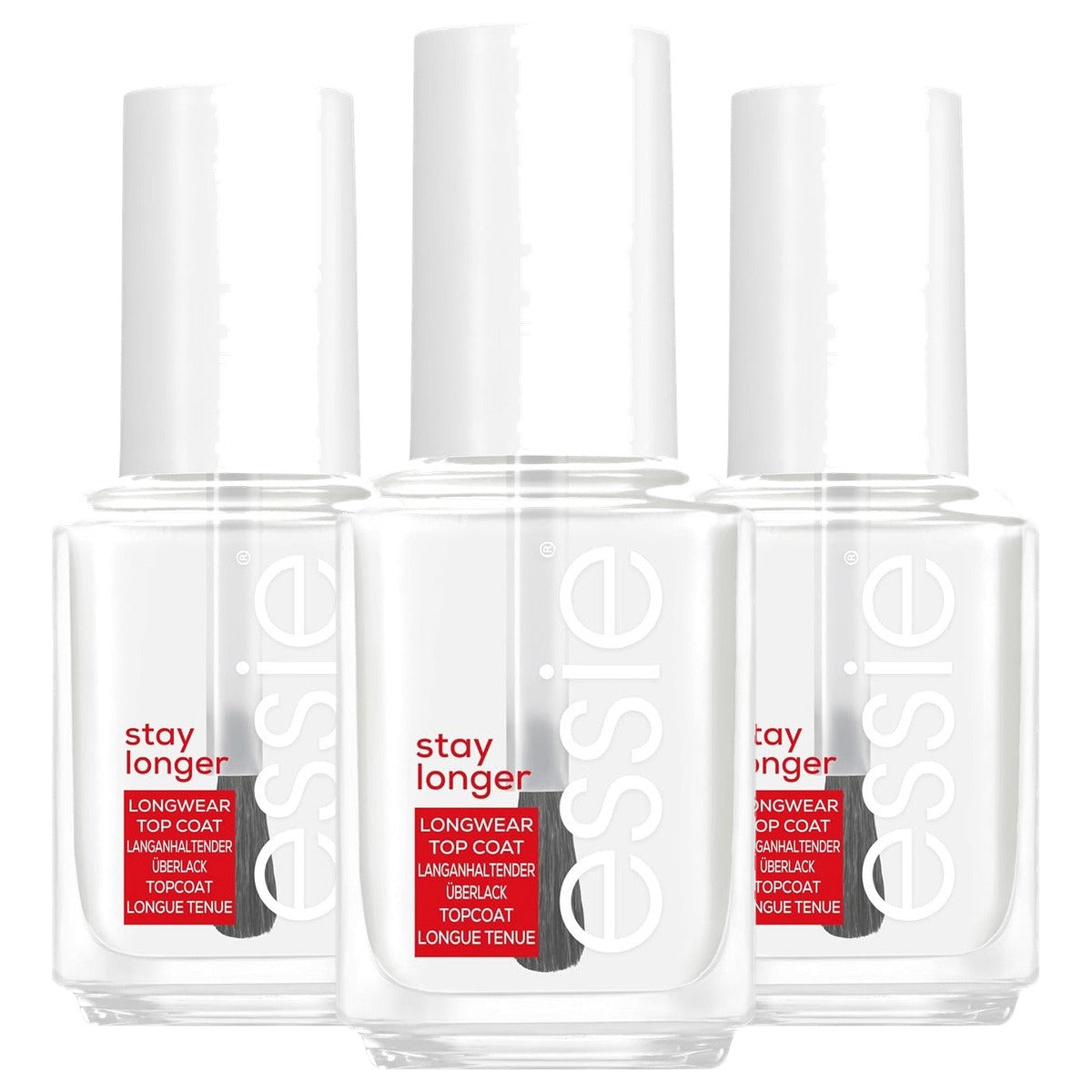 essie Stay Longer Premium Longwear Top Coat - 3 stuks