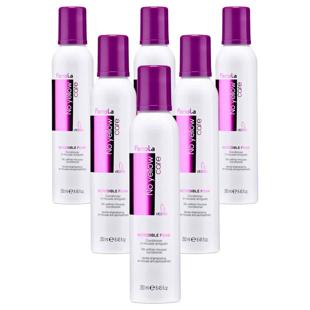 Fanola No Yellow Care Incredible Foam Mousse Conditioner 250 ml - 6-pack