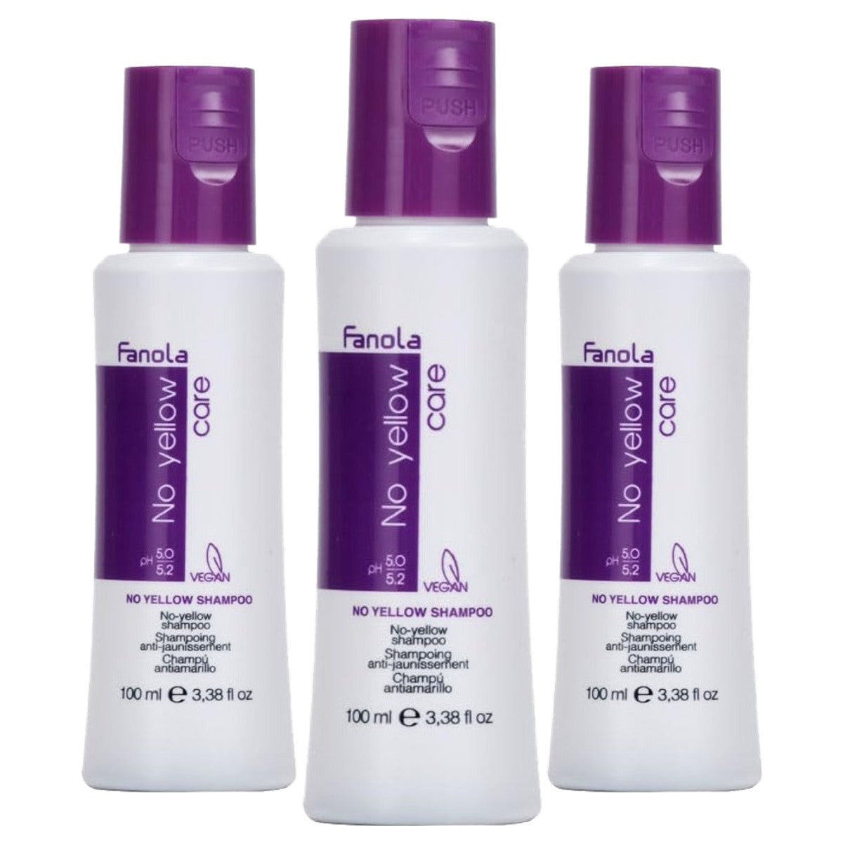 Fanola No Yellow Silver Glans Shampoo Anti-geelzweem 100 ml - 3-pack
