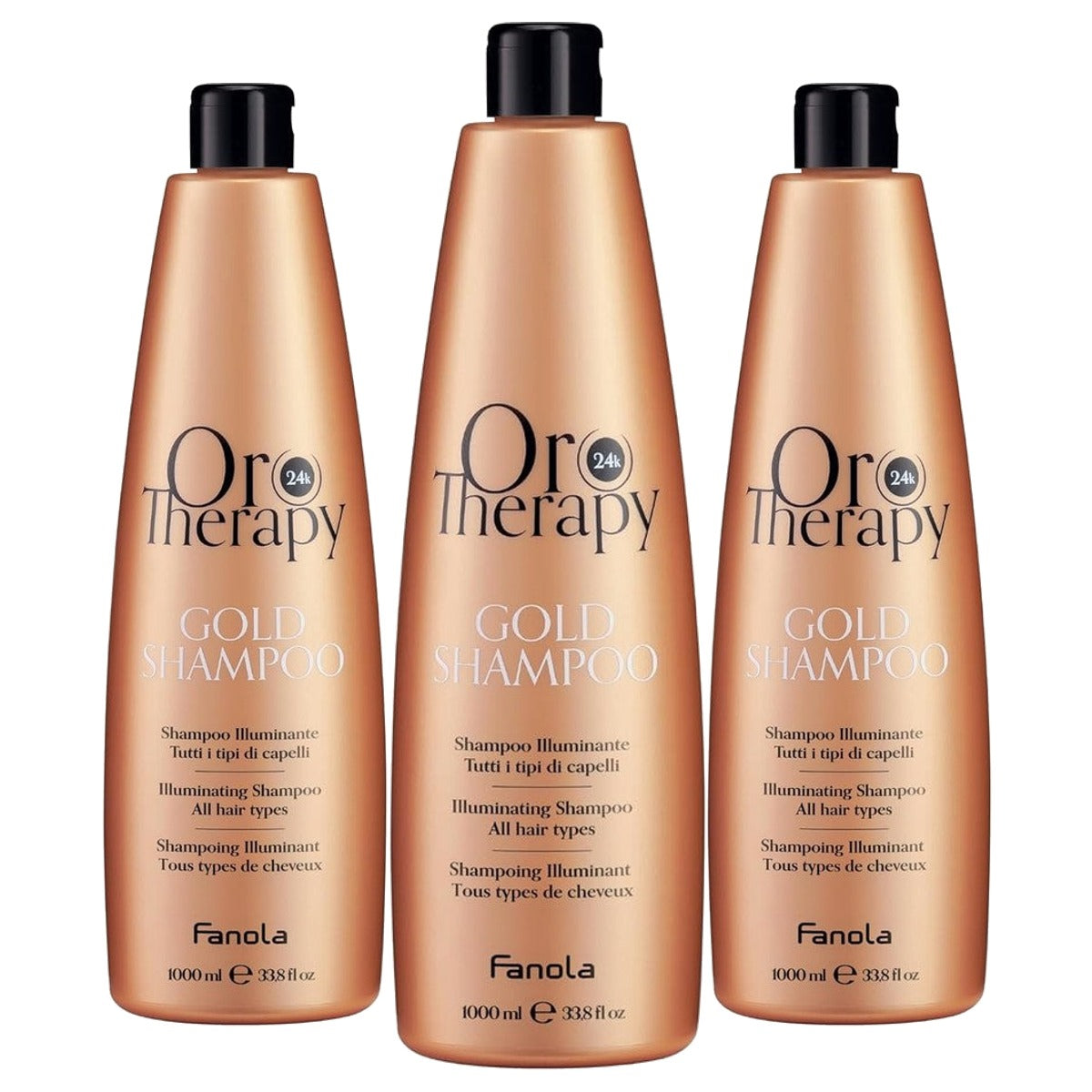 Fanola Orotherapy Whitening Shampoo voor alle Haartypes 1000 ml - 3-pack
