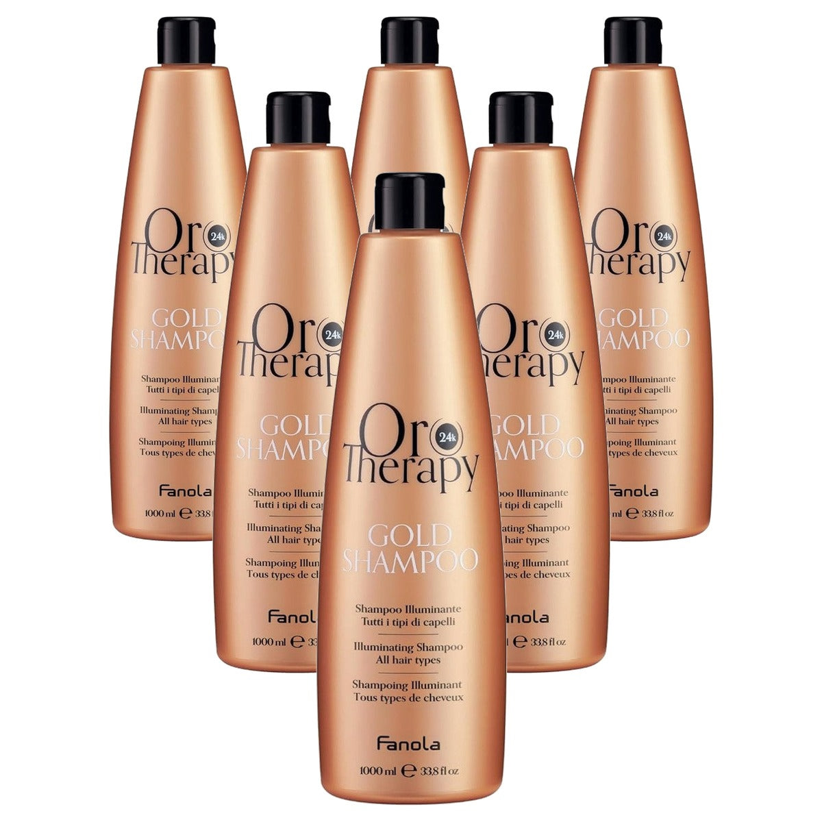 Fanola Orotherapy Whitening Shampoo voor alle Haartypes 1000 ml - 6-pack