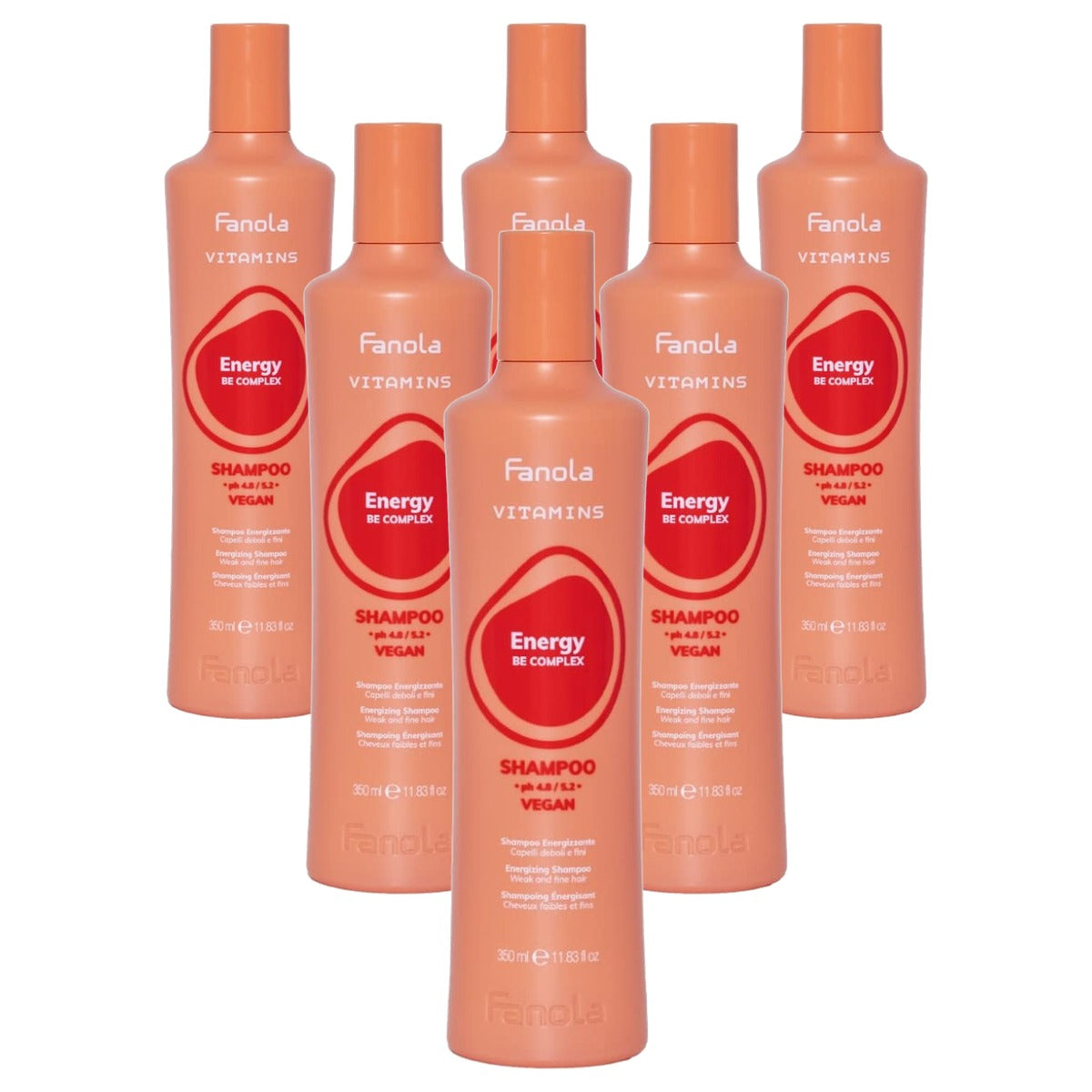 Fanola Vitamins Energiegevende Shampoo 350 ml - 6-pack