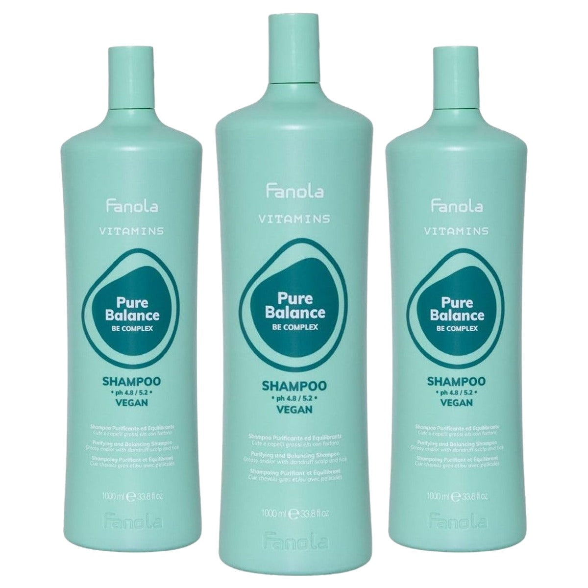 Fanola Vitamins Pure Balance Anti-roos Reinigende Shampoo 1000 ml - 3-pack