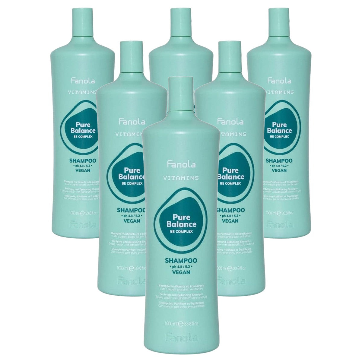 Fanola Vitamins Pure Balance Anti-roos Reinigende Shampoo 1000 ml - 6-pack