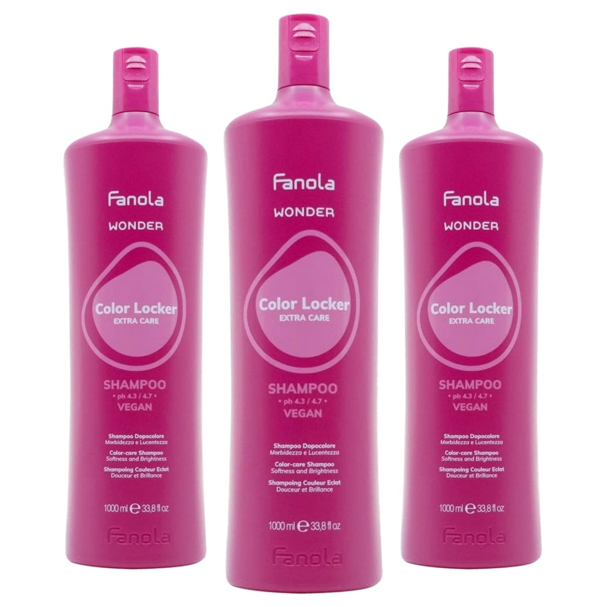 Fanola Wonder Color Locker Shampoo na Kleuring 1000 ml - 3-pack
