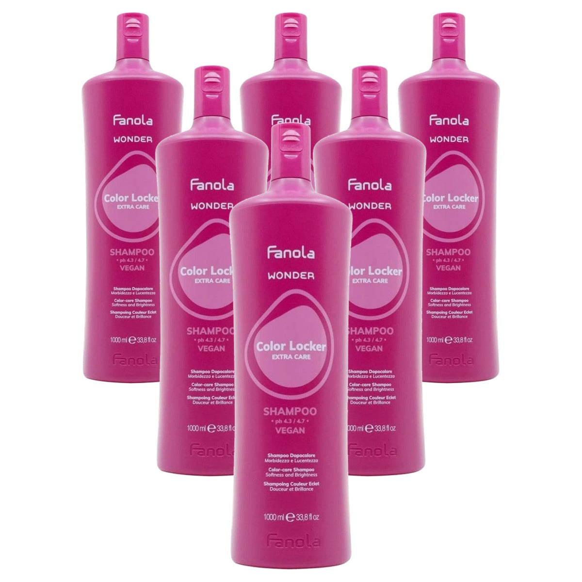 Fanola Wonder Color Locker Shampoo na Kleuring 1000 ml - 6-pack