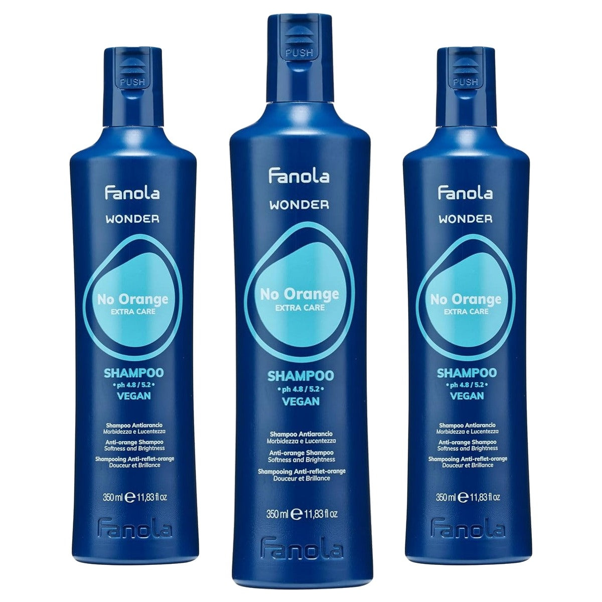 Fanola Wonder No Orange Shampoo 350 ml - 3-pack