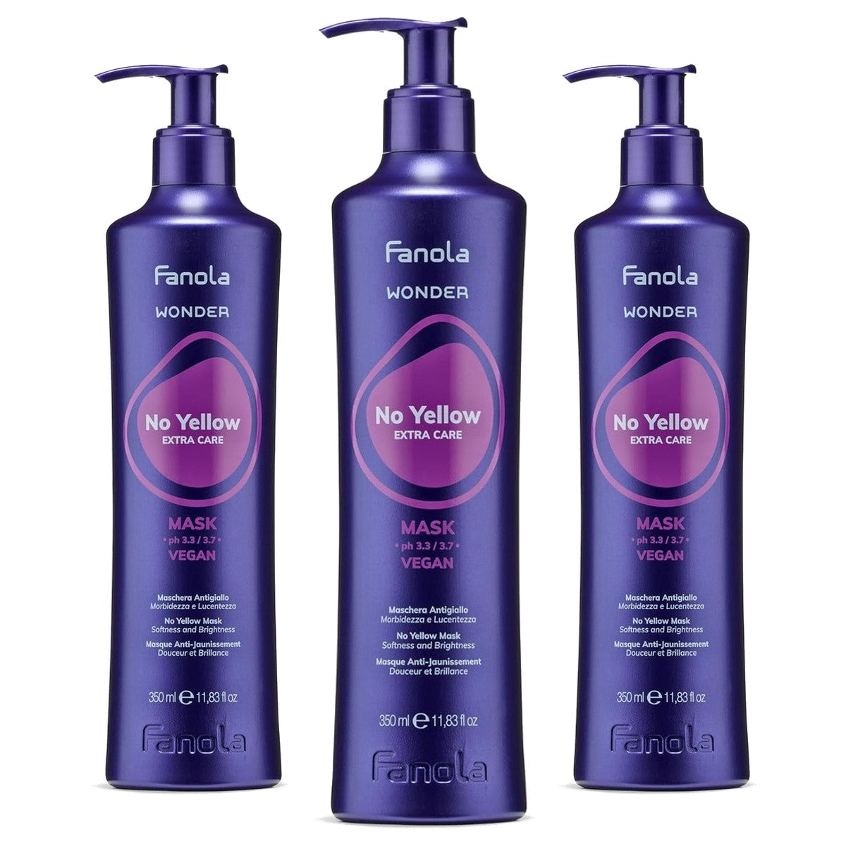 Fanola Wonder No Yellow Masker Anti-vergelingsmasker 350 ml - 3-pack