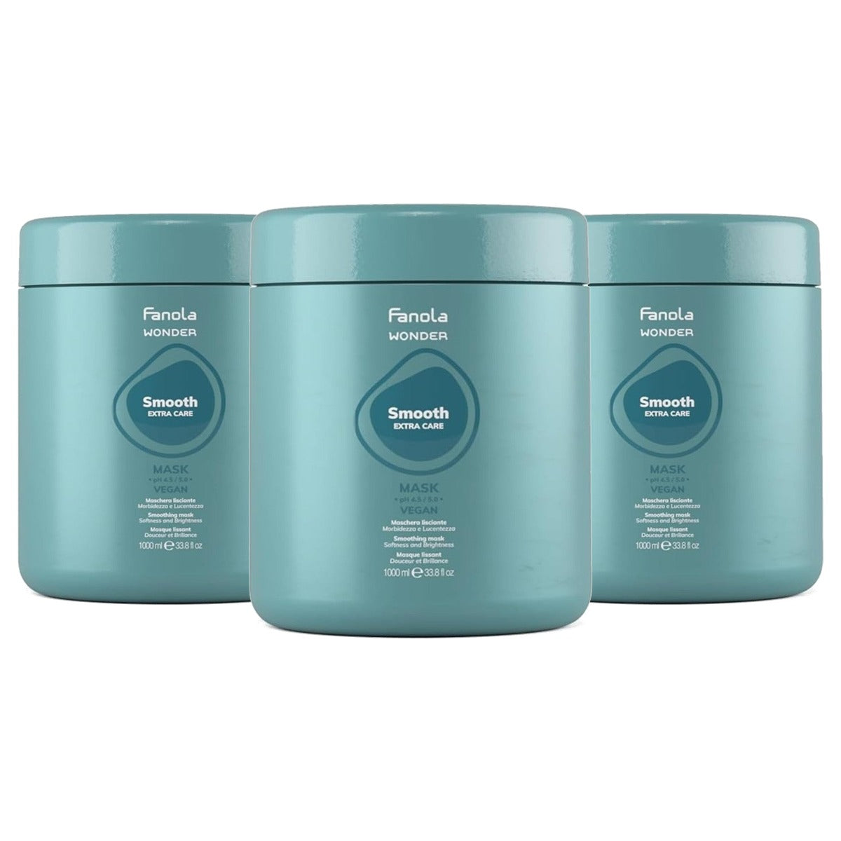 Fanola Wonder Smooth Extra Care Gladmakend Masker 1000 ml - 3-pack