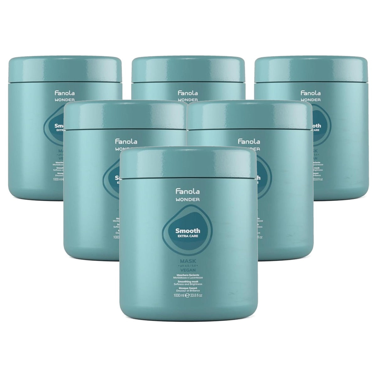 Fanola Wonder Smooth Extra Care Gladmakend Masker 1000 ml - 6-pack