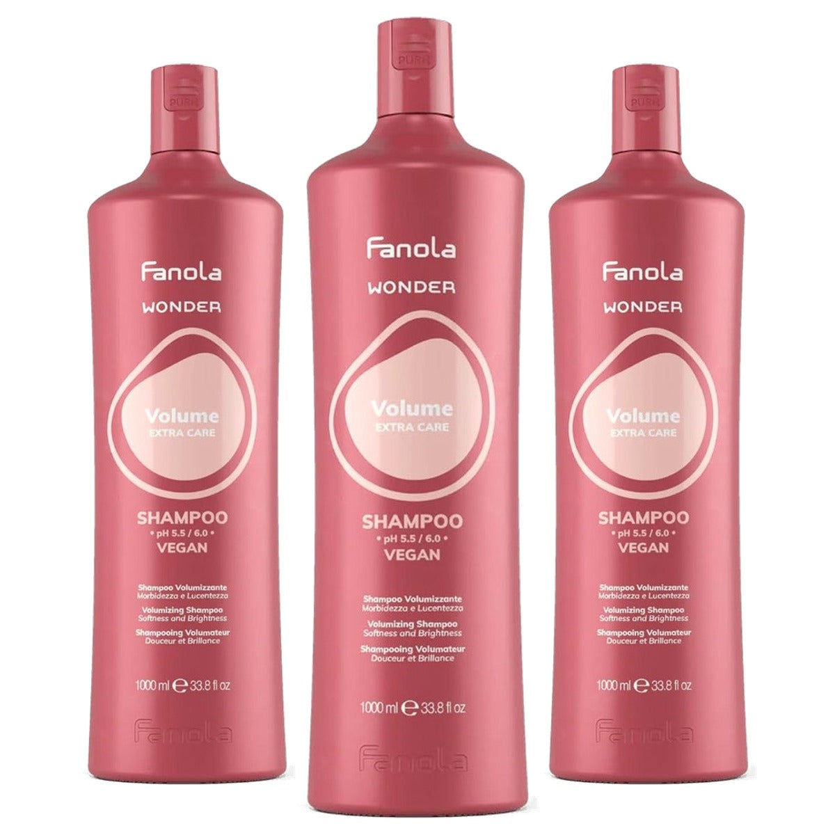 Fanola Wonder Volume Shampoo 1000 ml - 3-pack