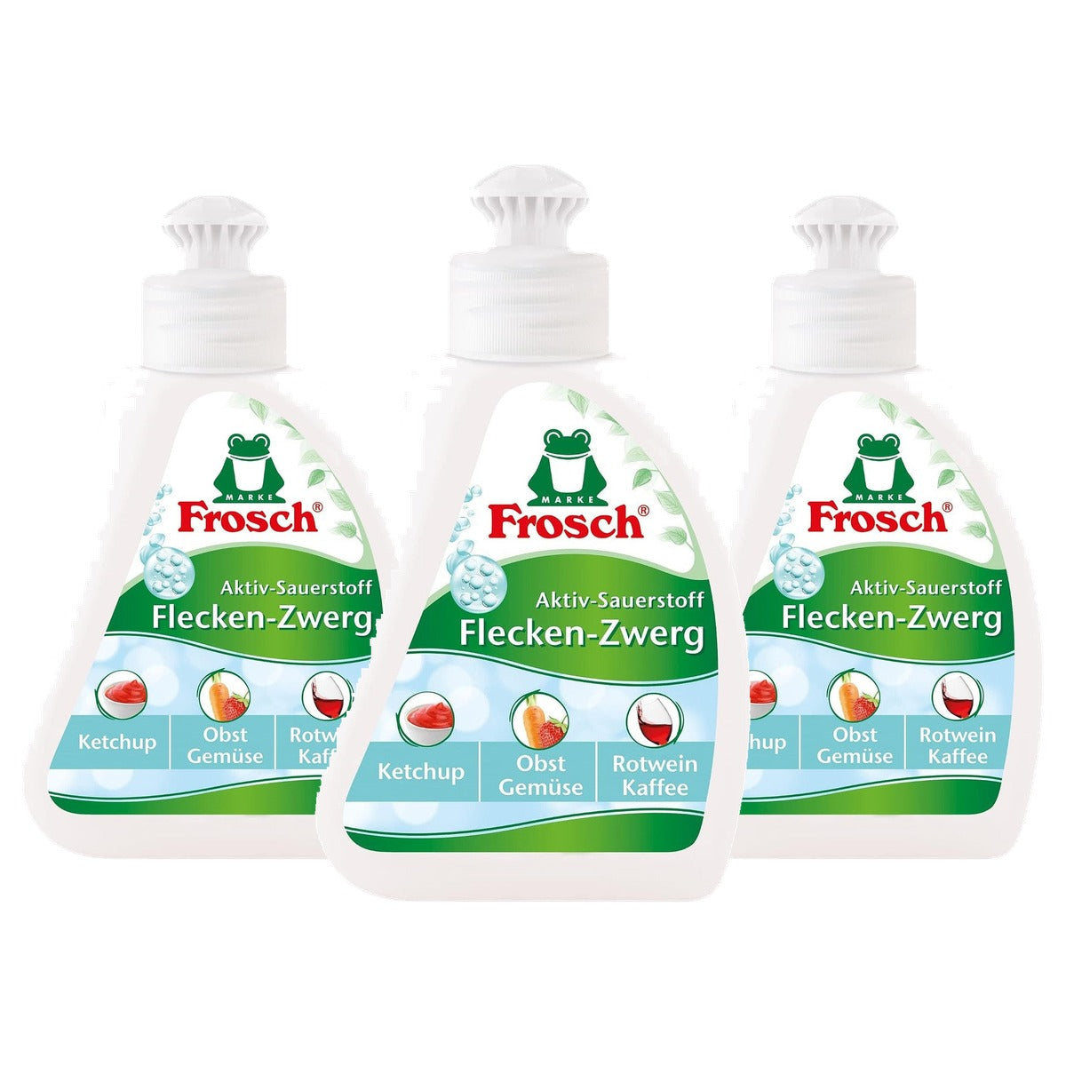 FROSCH Actieve zuurstof vlekkendwerg met spons 3 x 75 ml - Voordeelverpakking