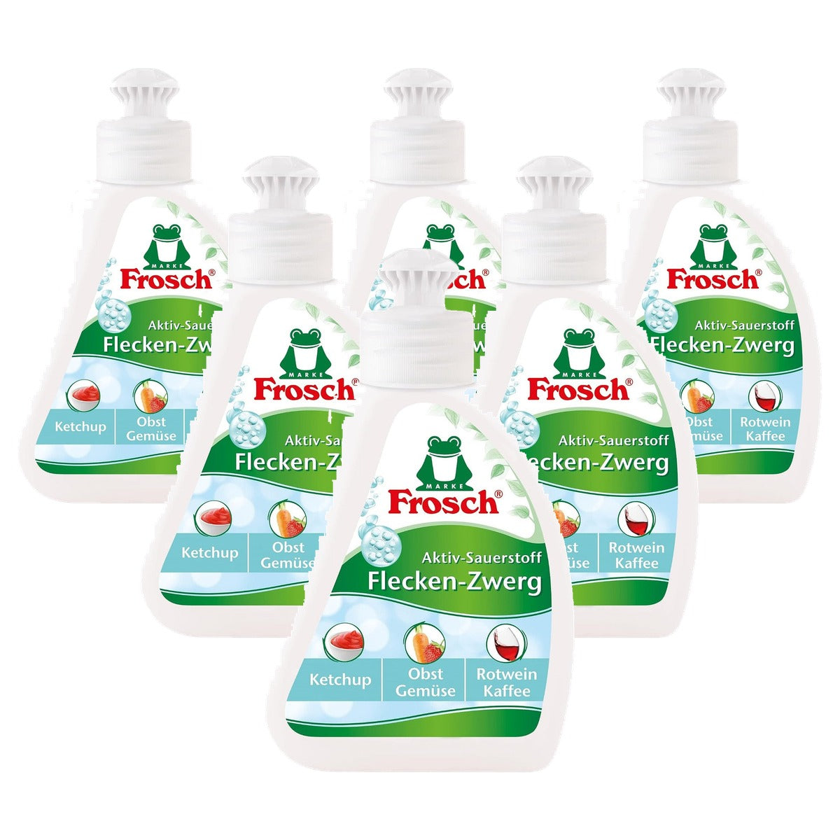 FROSCH Actieve zuurstof vlekkendwerg met spons 6 x 75 ml - Voordeelverpakking