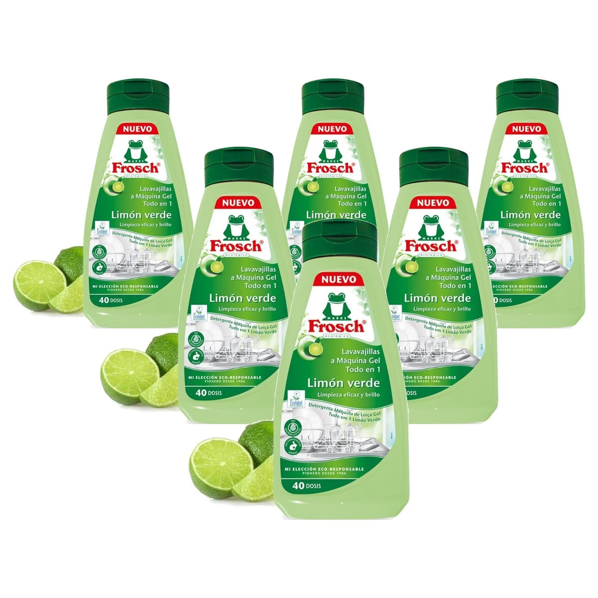 FROSCH All-in-1 Afwasgel Groene Citroen 6 x 650 ml - Voordeelverpakking