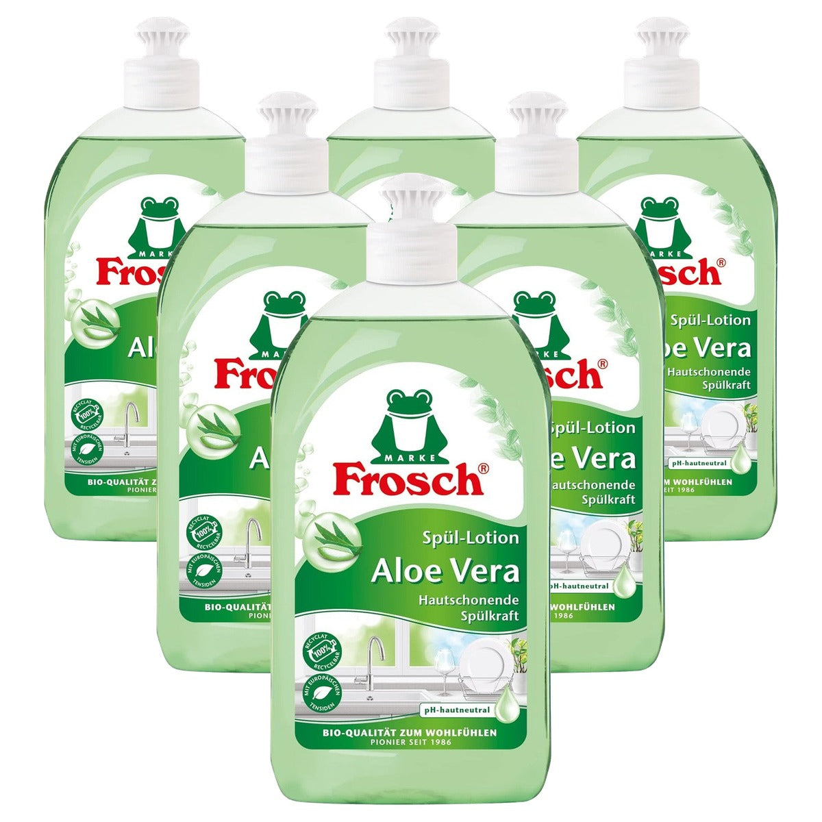 FROSCH Aloë Vera spoellotion handafwasmiddel 6 x 500 ml - Voordeelverpakking