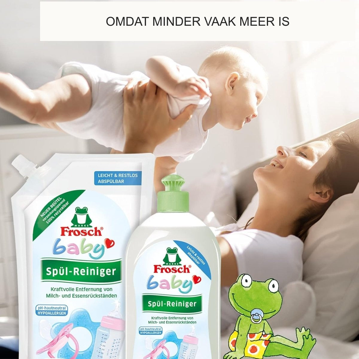 Frosch Baby Afwasmiddel – 500 ml Flessenreiniger voor Babyflessen en Spenen – Hypoallergeen en Geschikt voor Gevoelige Huid