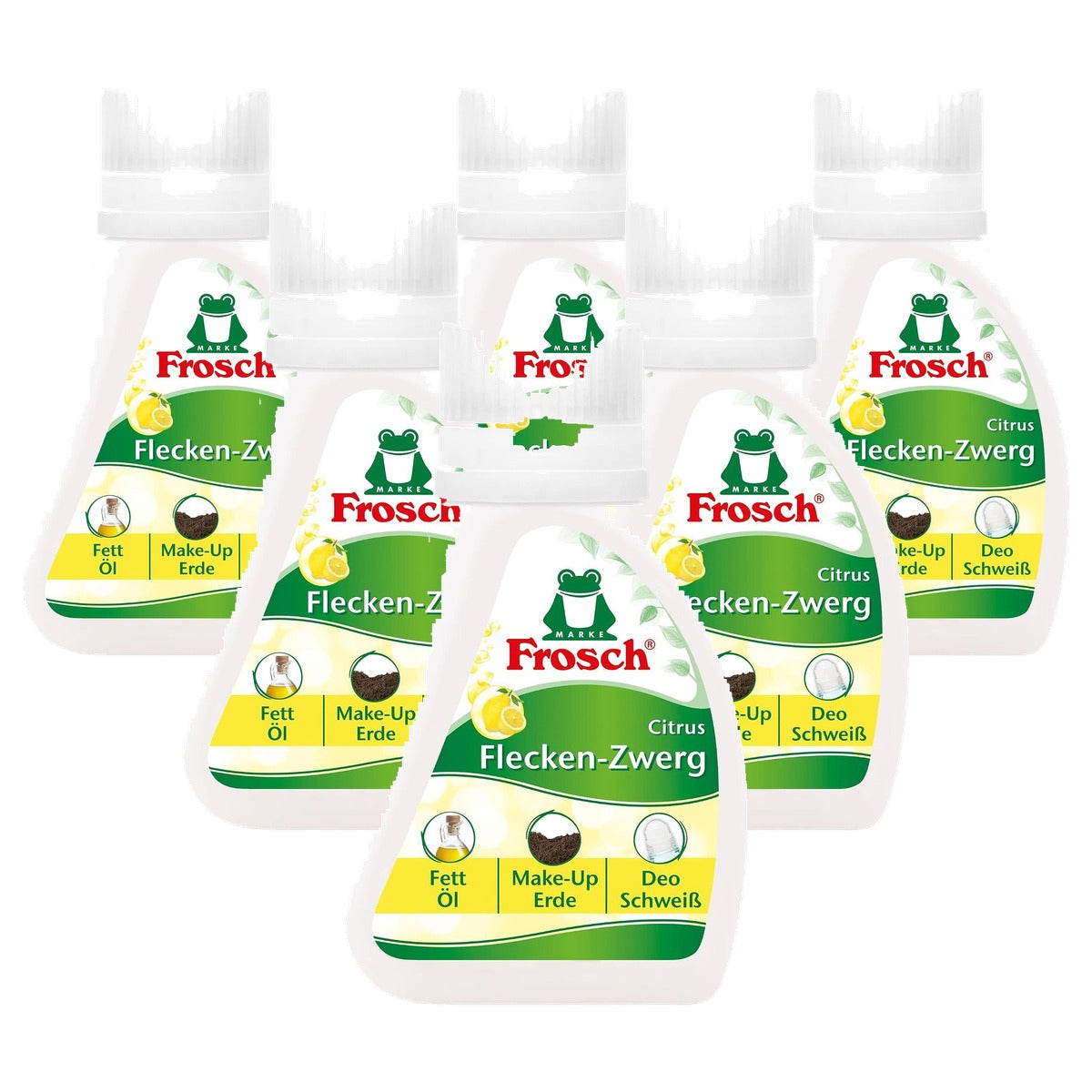 FROSCH Citrus Vlekverwijderaar met spons 6 x 75 ml - Voordeelverpakking