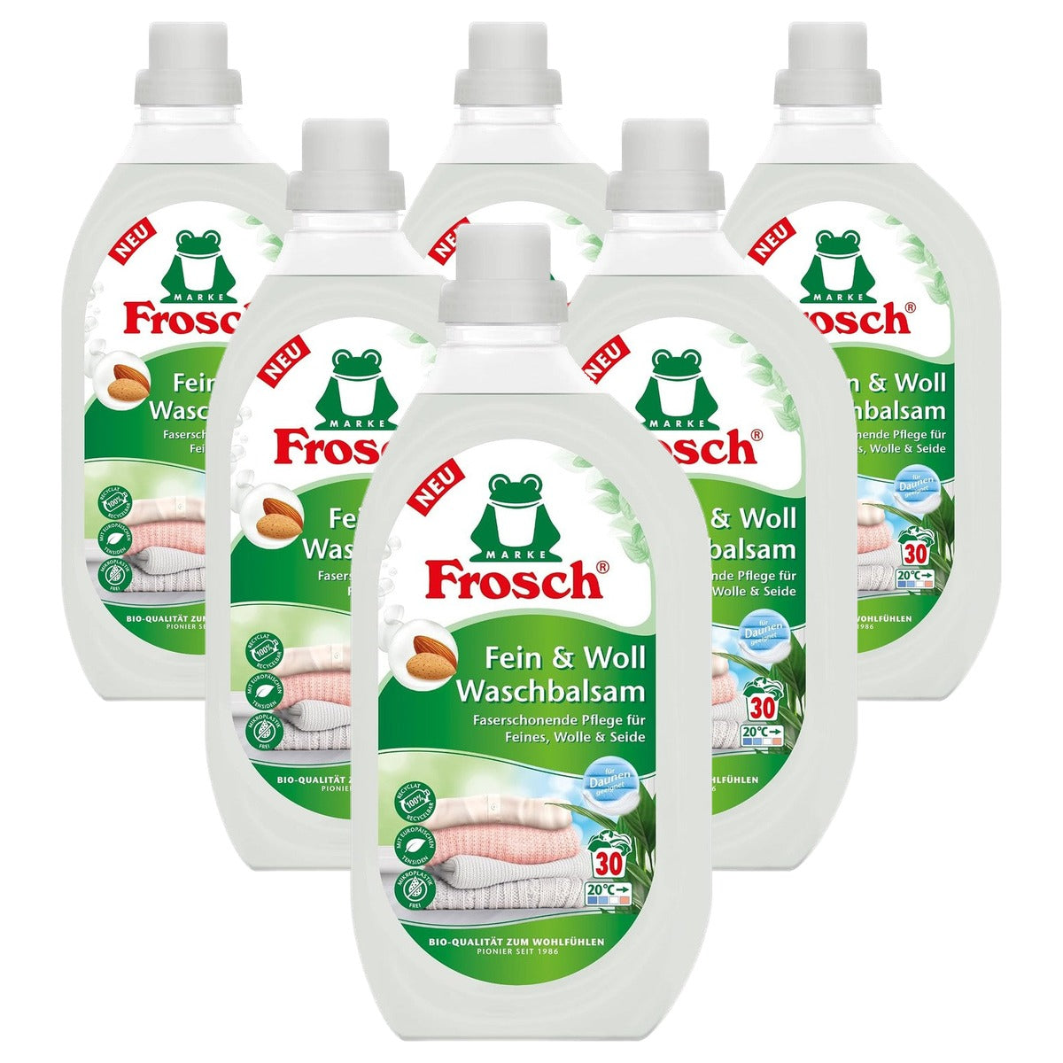FROSCH Fijn & Wol Wasbalsem 6 x 1,44 l - Voordeelverpakking