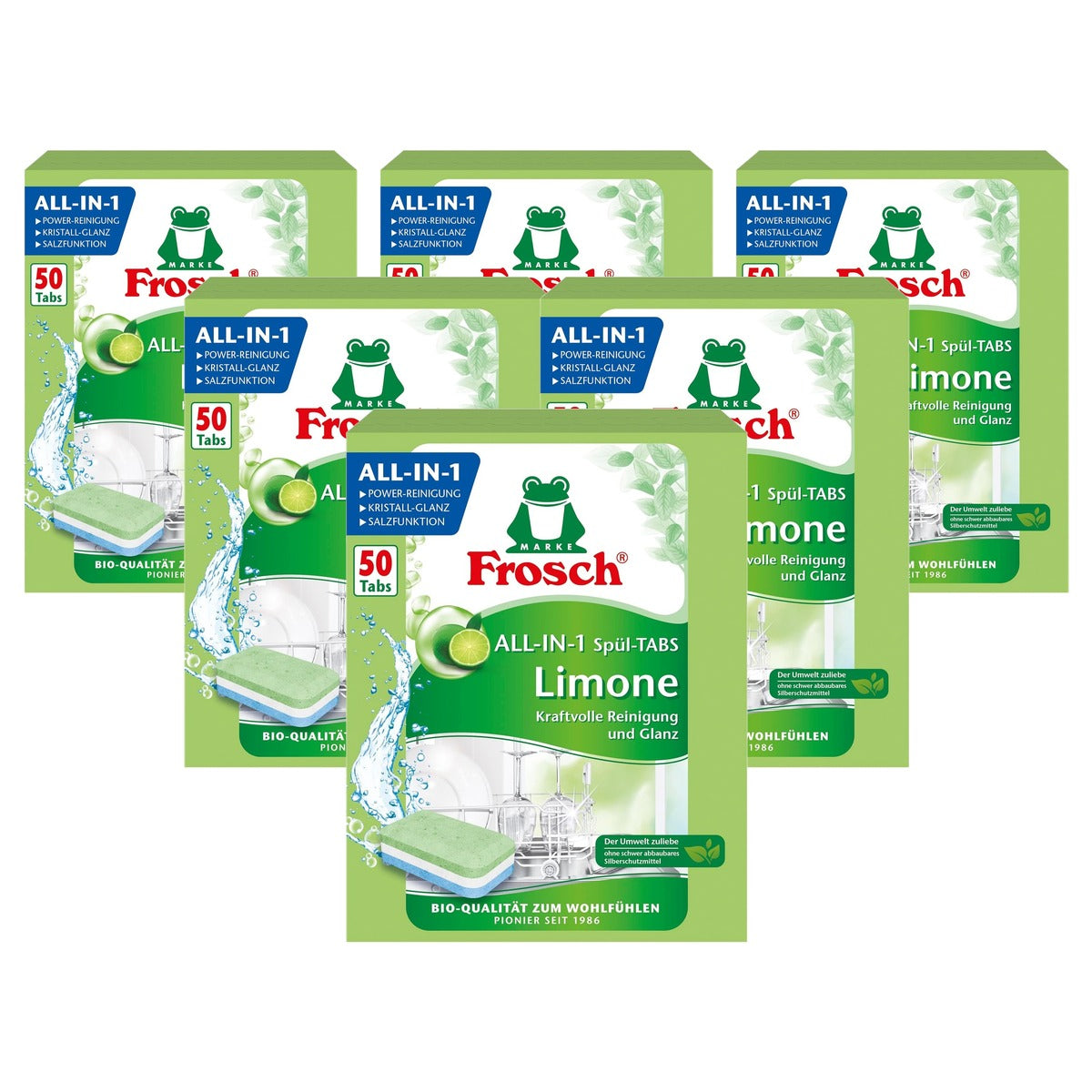 FROSCH Limonen Vaatwastabletjes 6 x 50 stuks - Voordeelverpakking