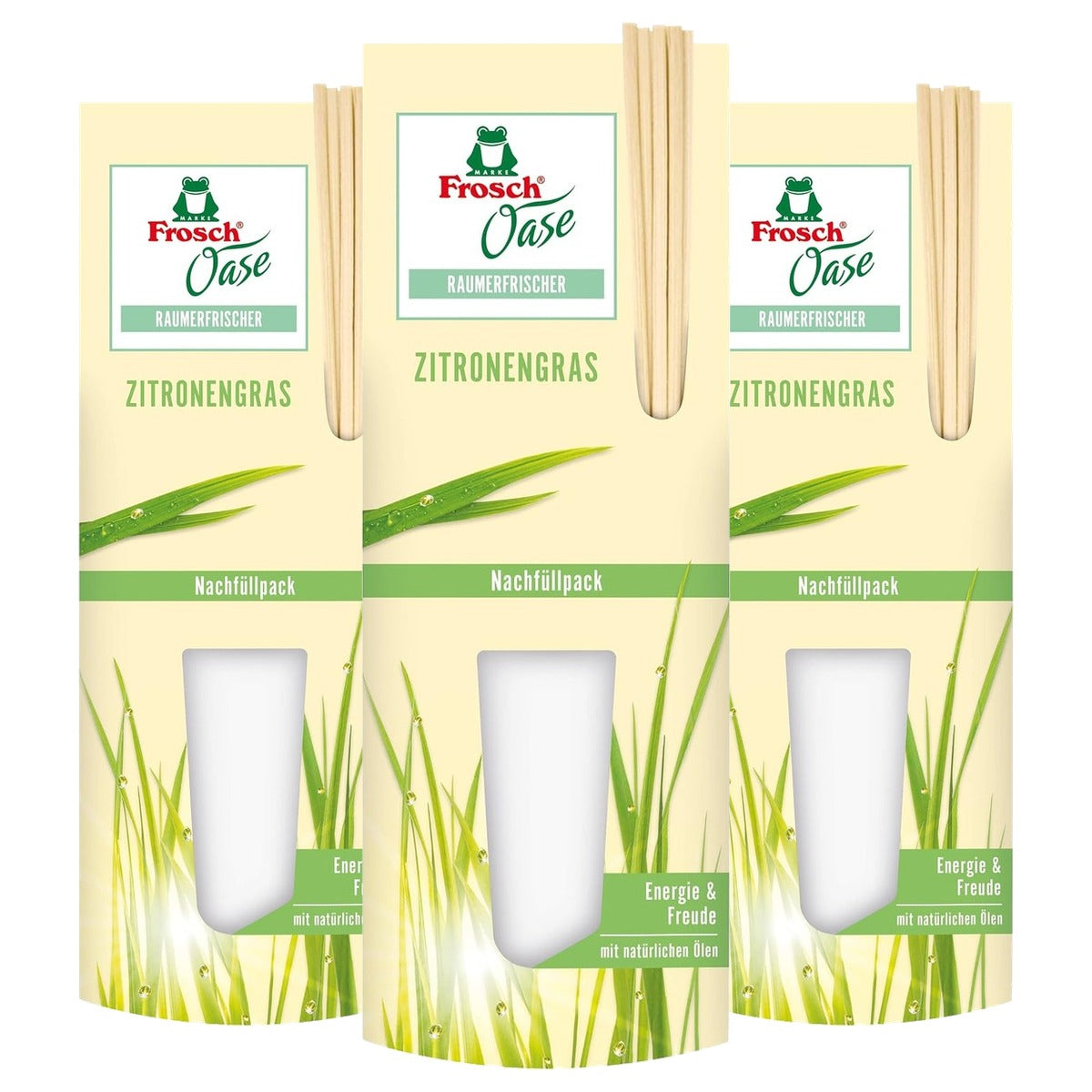 Frosch Oase kamerverfrisser citroengras frisse navulverpakking 3 x 90 ml - Voordeelverpakking