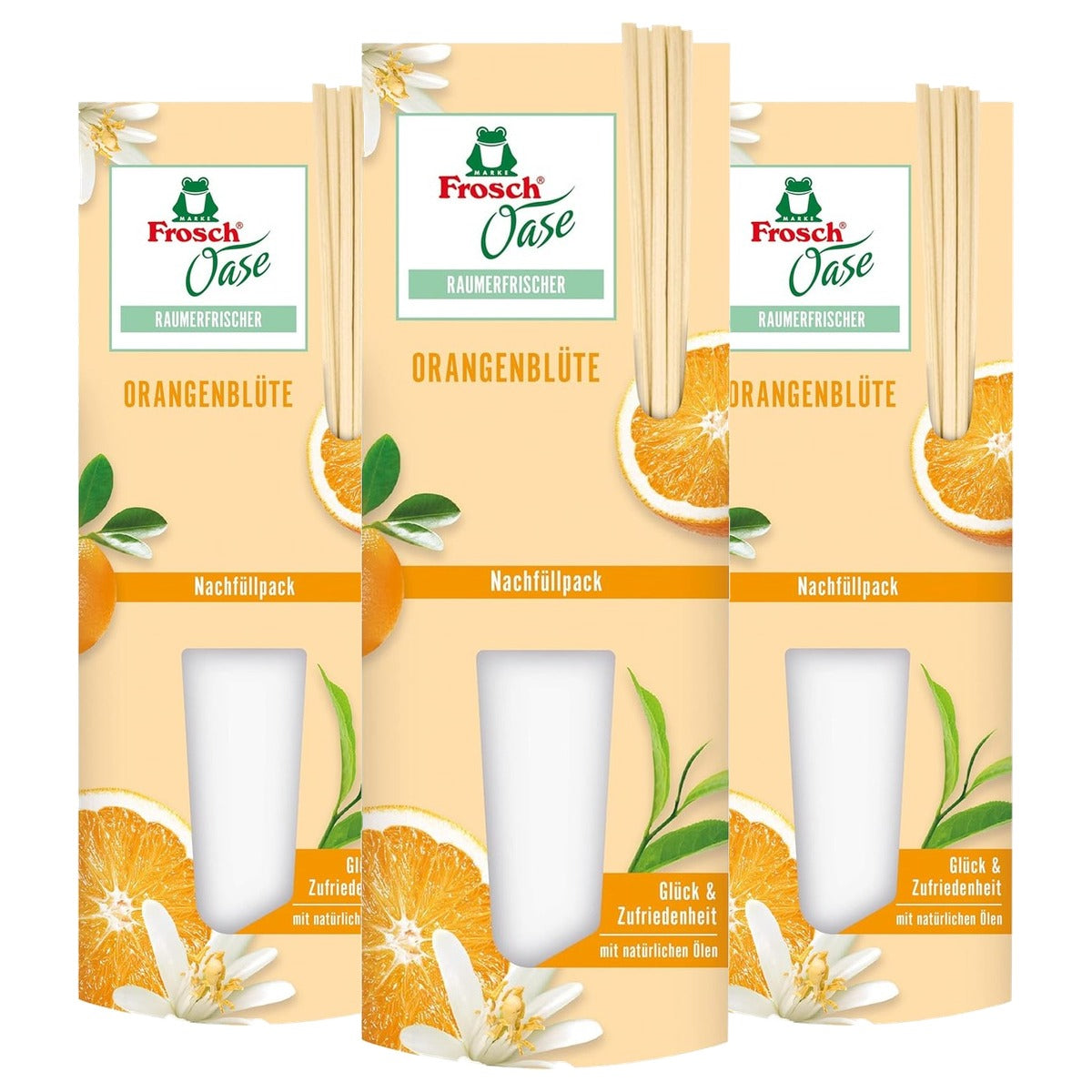 FROSCH Oase Ruimteverfrisser Oranjebloesem 3 x 90 ml - Voordeelverpakking