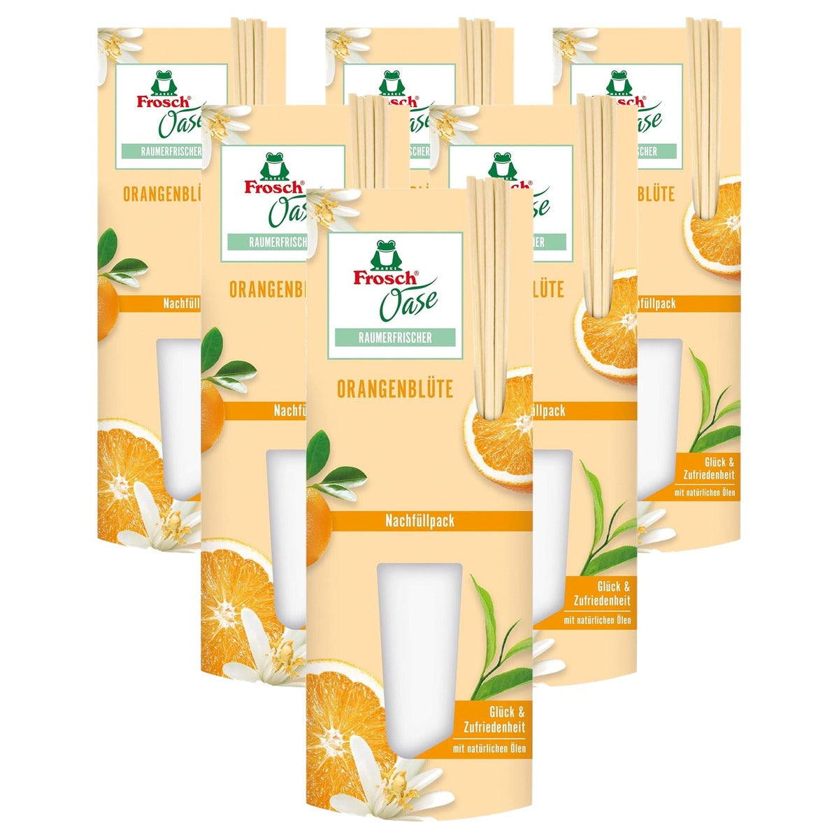 FROSCH Oase Ruimteverfrisser Oranjebloesem 6 x 90 ml - Voordeelverpakking