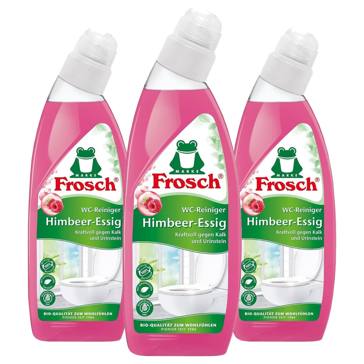 FROSCH Raspberry Azijn WC-reiniger 3 x 0,75 l - Voordeelverpakking