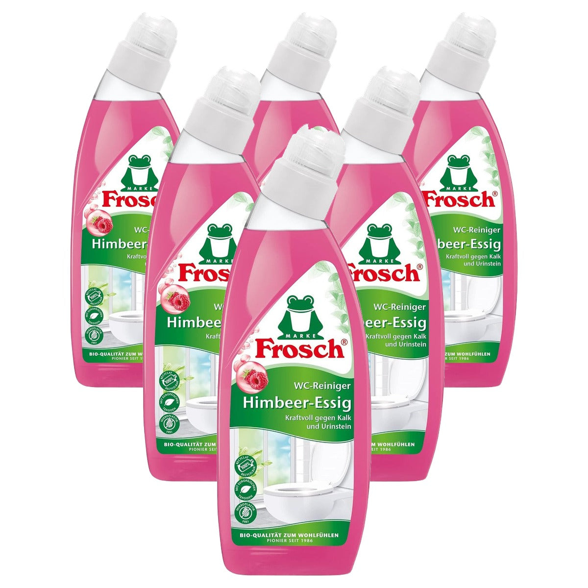 FROSCH Raspberry Azijn WC-reiniger 6 x 0,75 l - Voordeelverpakking
