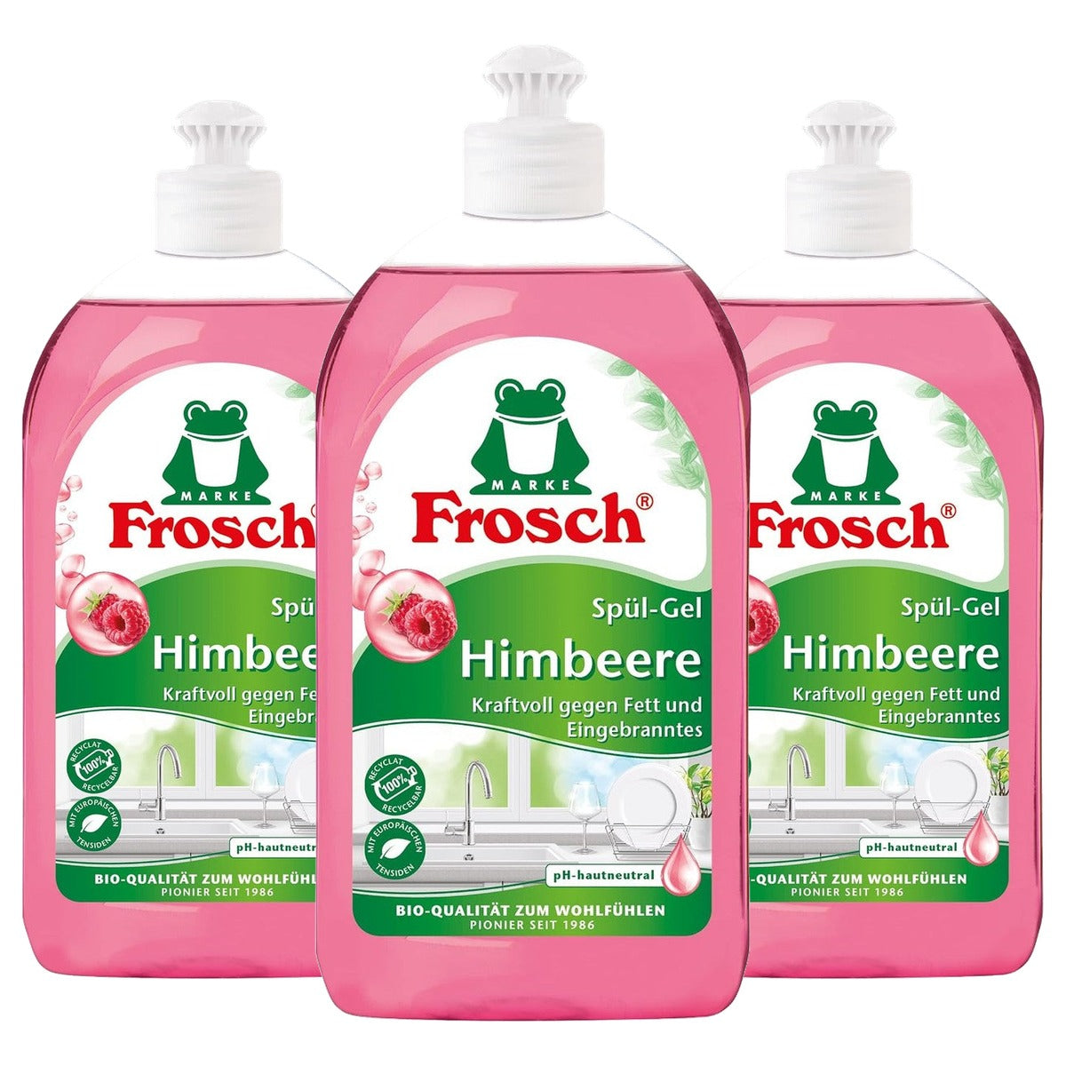 FROSCH Raspberry spoelgel 3 x 500 ml - Voordeelverpakking