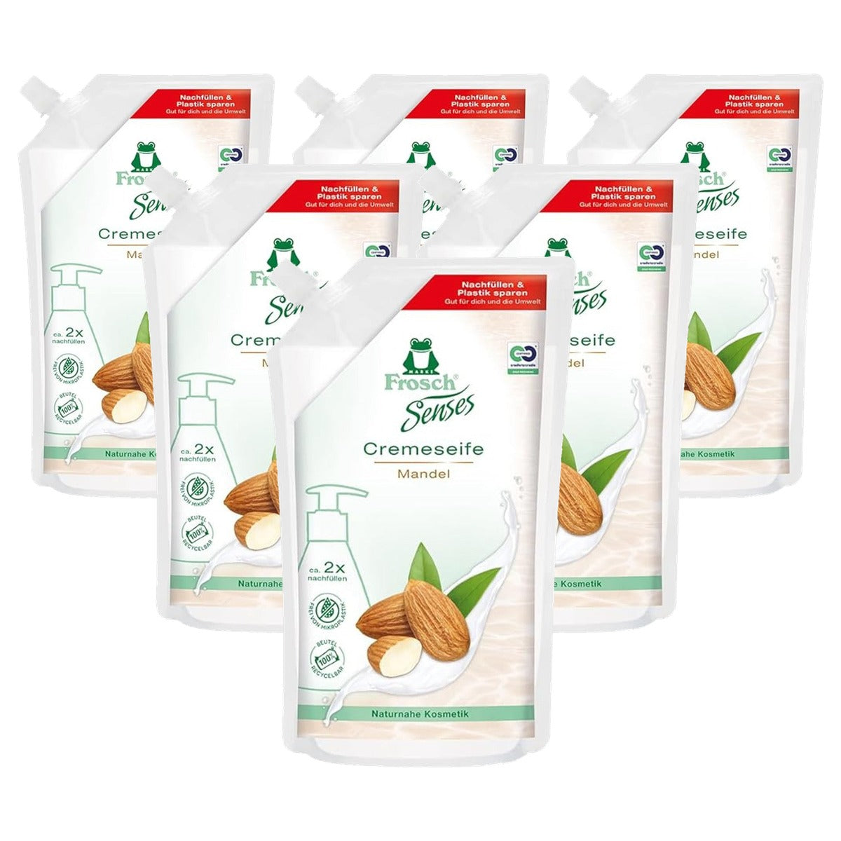 FROSCH Senses Crèmezeep Amandel 6 x 500 ml - Voordeelverpakking