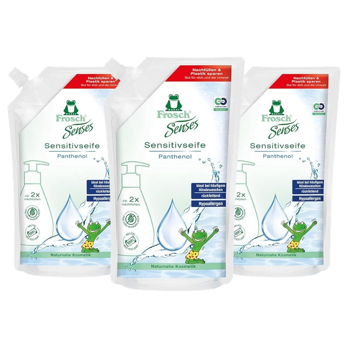 FROSCH Senses Sensitive Zeep Panthenol 3 x 500 ml - Voordeelverpakking