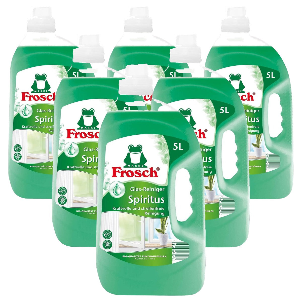 FROSCH Spiritus Glasreiniger 6 x 5000 ml - Voordeelverpakking