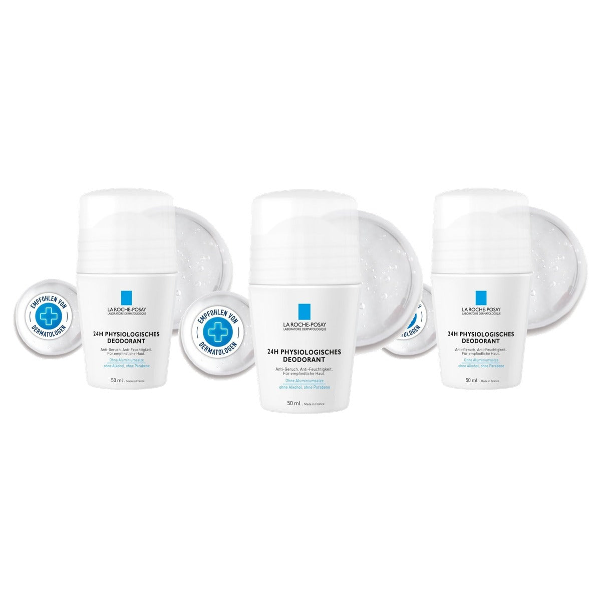 La Roche-Posay Fysiologische Deo-roll-on 24 uur, 50 ml - 3-pack
